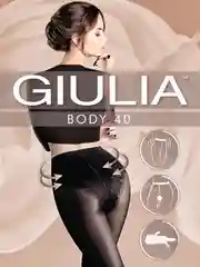 Бежевый kолготки женские с утяжкой ажурными трусиками Giulia Body 40 Den корректирующие