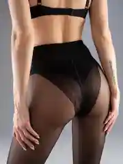 Черный kолготки женские с утяжкой ажурными трусиками Giulia Body 40 Den корректирующие