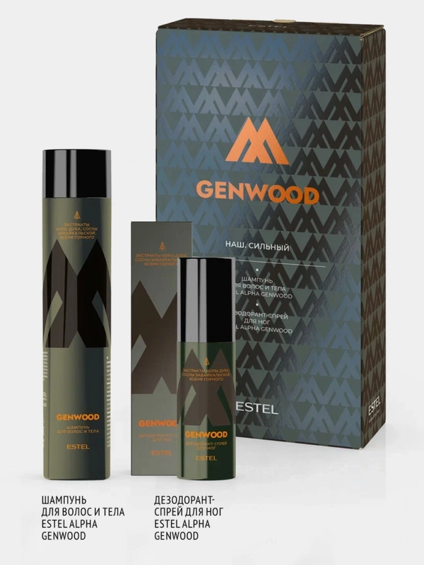 ESTEL PROFESSIONAL Косметический набор ALPHA GENWOOD "Наш. Сильный" для мужчин