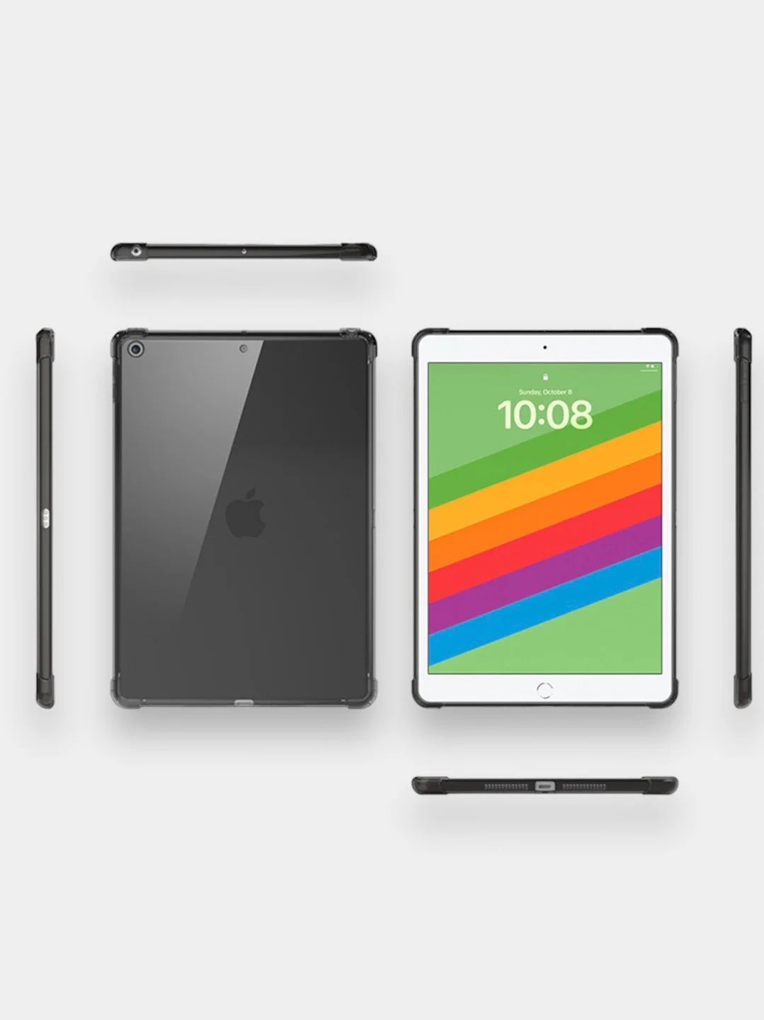 Серый чехол для iPad mini 6, силикон, прозрачный, противоударный