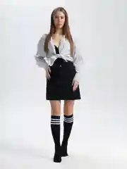 Белый гольфы из хлопка с полосками женские высокие белые, черные школьные для девочки