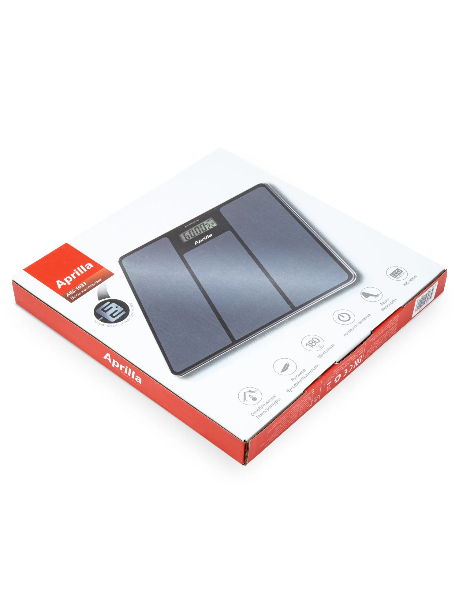 Электронные напольные весы Aprilla ABS-1033 до 180 кг, точность 50 г, индикация температуры