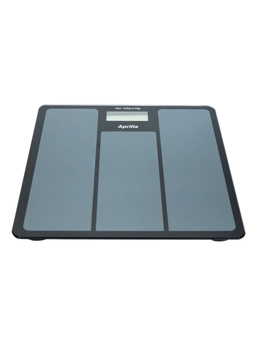 Серый электронные напольные весы Aprilla ABS-1033 до 180 кг, точность 50 г, индикация температуры