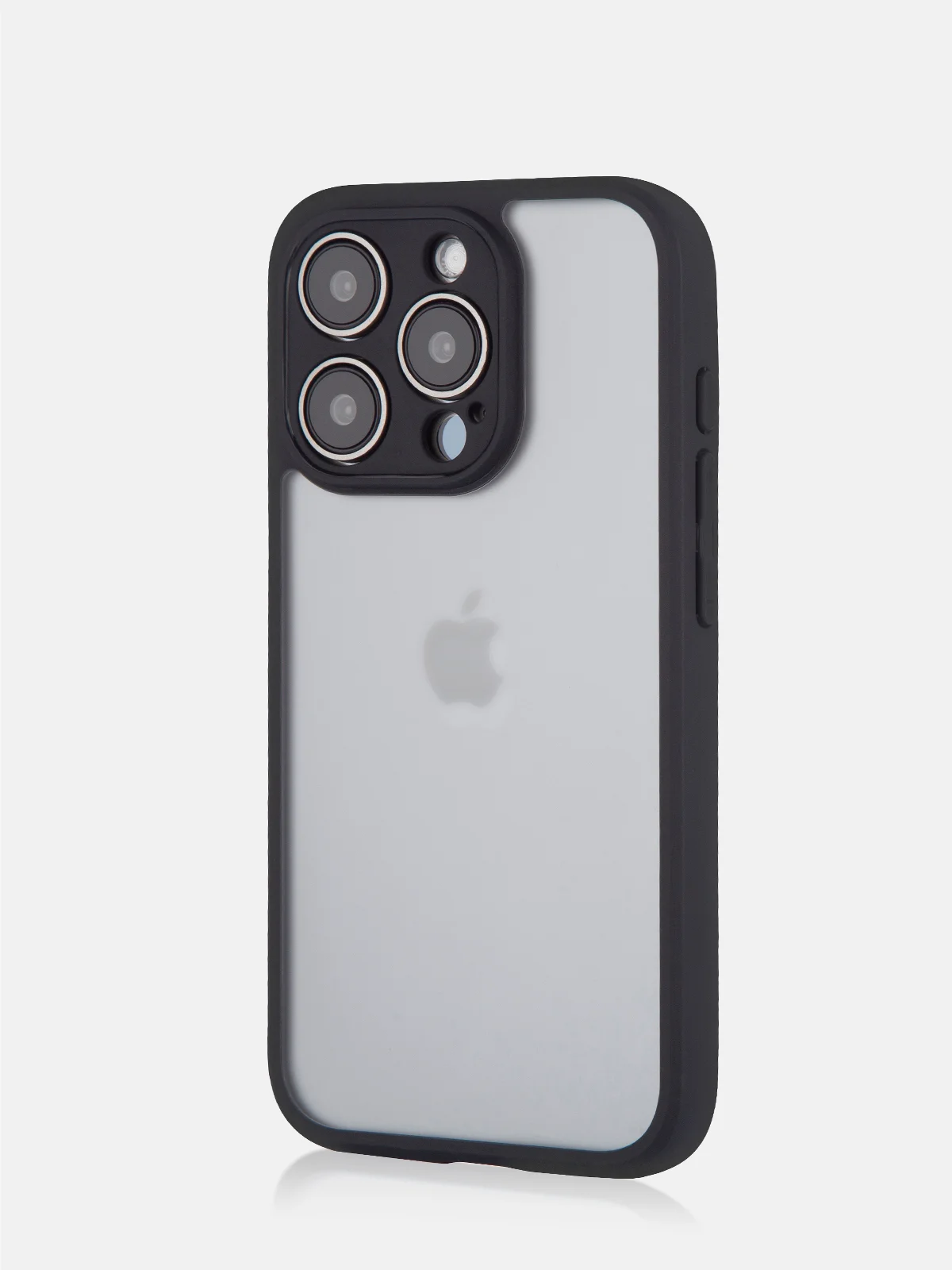 Белый чехол для iPhone 15 / 15 Plus / 15 Pro / 15 Pro Max пластик с силиконовой окантовкой, ROSCO