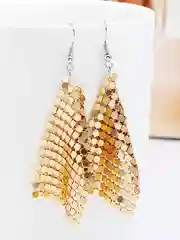 Золотой женские серьги - кисточки с блестками