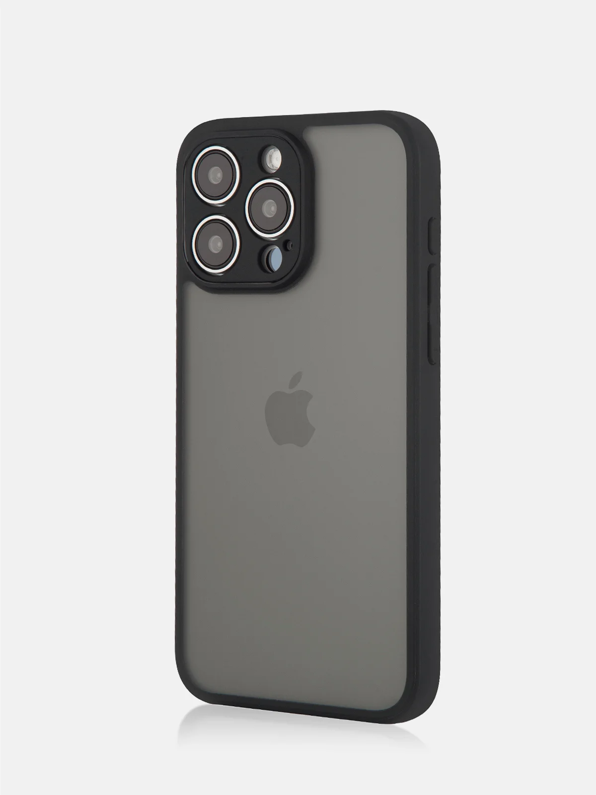 Черный чехол для iPhone 15 / 15 Plus / 15 Pro / 15 Pro Max пластик с силиконовой окантовкой, ROSCO