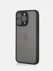 Черный чехол для iPhone 15 / 15 Plus / 15 Pro / 15 Pro Max пластик с силиконовой окантовкой, ROSCO
