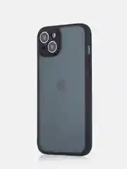Черный чехол для iPhone 15 / 15 Plus / 15 Pro / 15 Pro Max пластик с силиконовой окантовкой, ROSCO