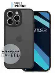 Черный чехол для iPhone 15 / 15 Plus / 15 Pro / 15 Pro Max пластик с силиконовой окантовкой, ROSCO