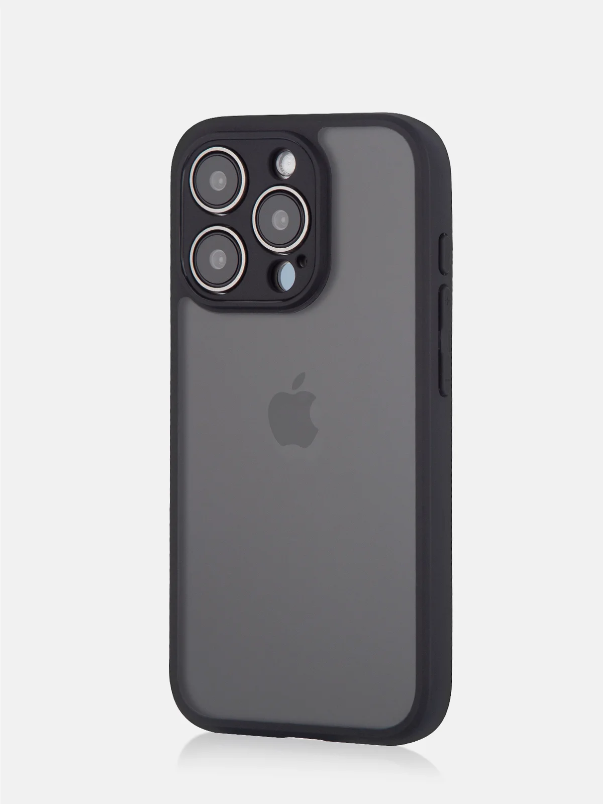 Черный чехол для iPhone 15 / 15 Plus / 15 Pro / 15 Pro Max пластик с силиконовой окантовкой, ROSCO