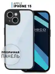 Белый чехол для iPhone 15 / 15 Plus / 15 Pro / 15 Pro Max пластик с силиконовой окантовкой, ROSCO