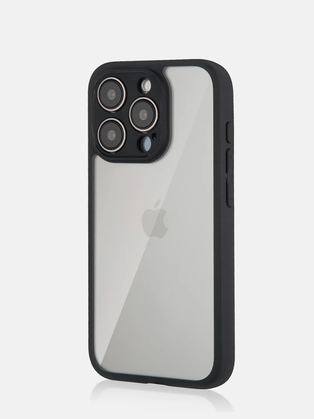 Белый чехол для iPhone 15 / 15 Plus / 15 Pro / 15 Pro Max пластик с силиконовой окантовкой, ROSCO