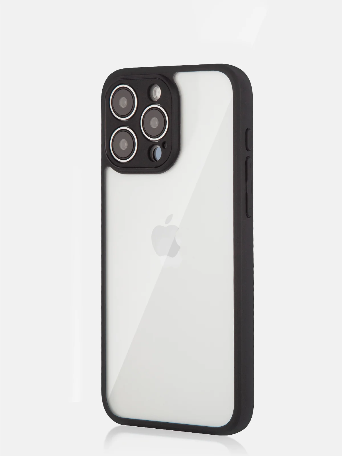 Белый чехол для iPhone 15 / 15 Plus / 15 Pro / 15 Pro Max пластик с силиконовой окантовкой, ROSCO