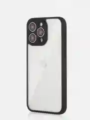 Белый чехол для iPhone 15 / 15 Plus / 15 Pro / 15 Pro Max пластик с силиконовой окантовкой, ROSCO