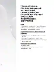 Тоник для ухода за кожей лица отшелушивающий, матирующий, сужающий поры ART&FACT