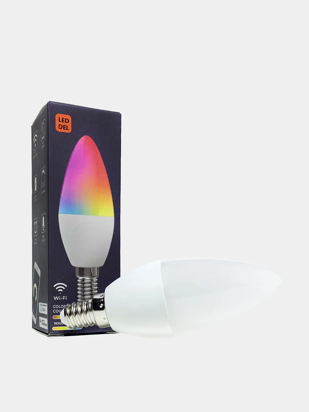 Черный умная светодиодная RGB + CCT лампочка с Яндекс Алисой, Google Assistant и Amazon Alexa