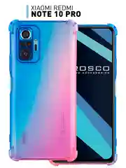 Фиолетовый противоударный чехол для Xiaomi Redmi Note 10 Pro силиконовый ROSCO с усиленными углами