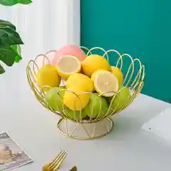 Фруктовница металлическая, корзина для фруктов сервировочная