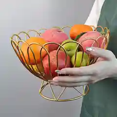 Фруктовница металлическая, корзина для фруктов сервировочная