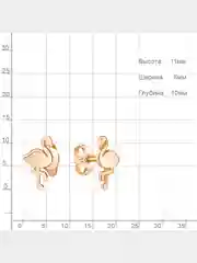 Серебряный ювелирные серьги-гвоздики, серебро 925 пробы
