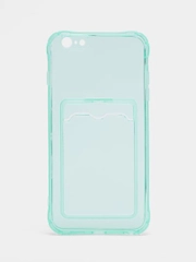 Чехол iPhone X, XS,  с карманом для карт, прозрачный