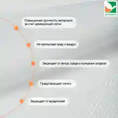 Армированный ламинированный белый укрывной Агротекс 80 1.6х5м