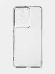 Прозрачный чехол для Vivo V27e силиконовый ROSCO прозрачный с бортиком, защитой камер и от прилипания