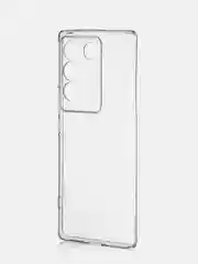 Прозрачный чехол для Vivo V27e силиконовый ROSCO прозрачный с бортиком, защитой камер и от прилипания