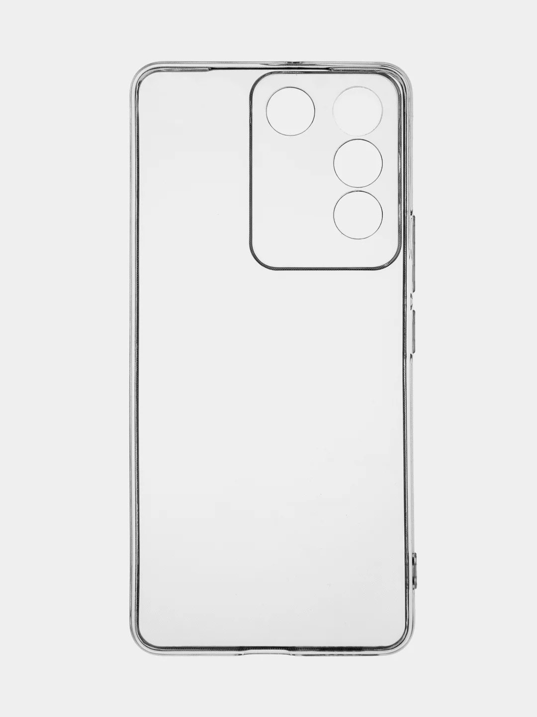 Прозрачный чехол для Vivo V27e силиконовый ROSCO прозрачный с бортиком, защитой камер и от прилипания