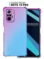 Фиолетовый противоударный чехол для Xiaomi Redmi Note 10 Pro силиконовый ROSCO с усиленными углами