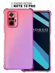 Розовый противоударный чехол для Xiaomi Redmi Note 10 Pro силиконовый ROSCO с усиленными углами