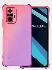 Розовый противоударный чехол для Xiaomi Redmi Note 10 Pro силиконовый ROSCO с усиленными углами