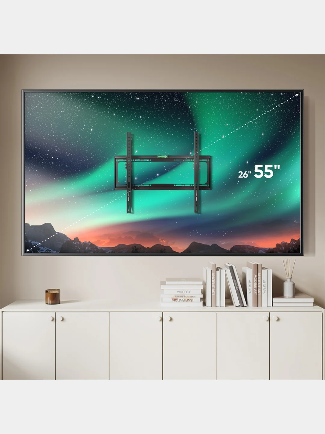 Черный кронштейн для телевизора 26"-55" ONKRON TME-44B, фиксированный, до 45 кг, черный