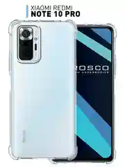 Прозрачный противоударный чехол для Xiaomi Redmi Note 10 Pro силиконовый ROSCO с усиленными углами