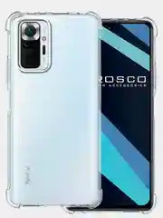 Прозрачный противоударный чехол для Xiaomi Redmi Note 10 Pro силиконовый ROSCO с усиленными углами