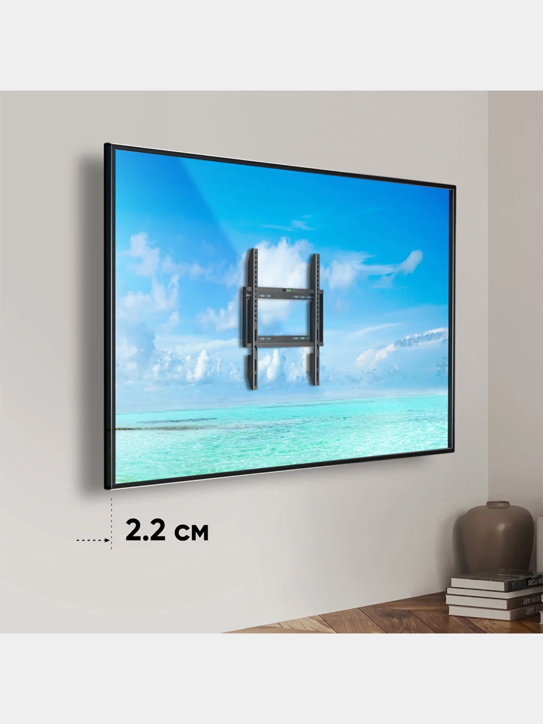 Черный кронштейн для телевизора 26"-55" ONKRON  FME-44B, фиксированный, до 45 кг, черный