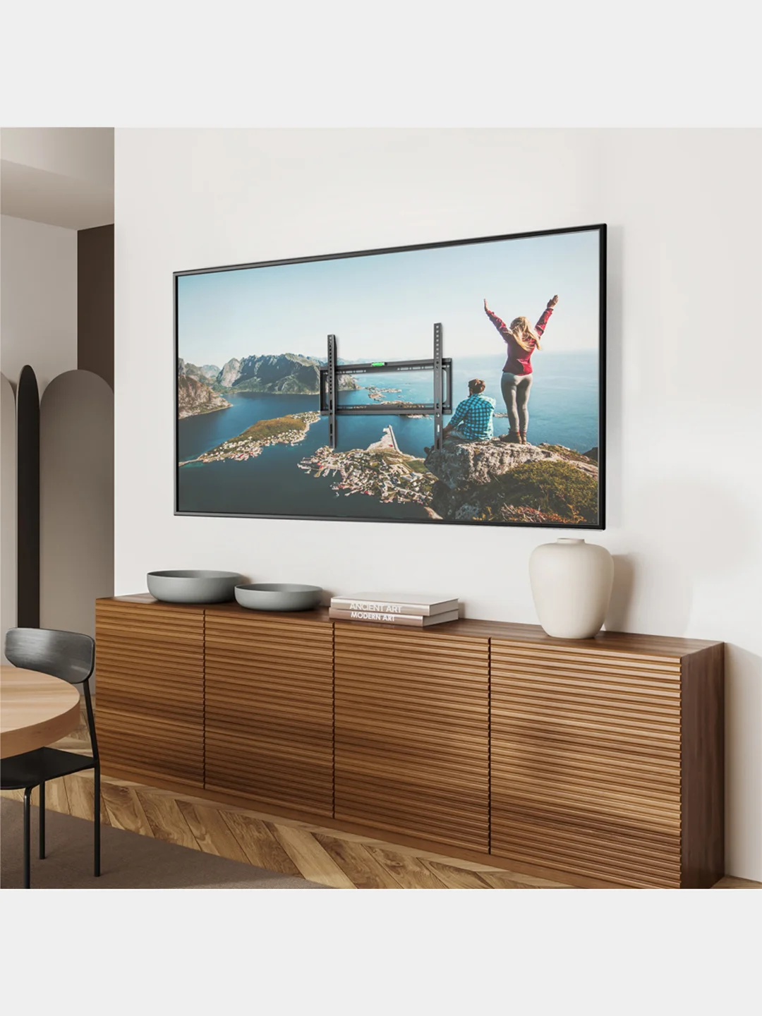 Черный кронштейн для телевизора 26"-55" ONKRON  FME-44B, фиксированный, до 45 кг, черный