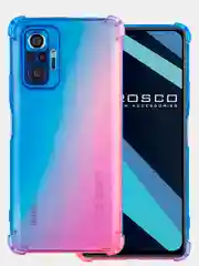 Синий противоударный чехол для Xiaomi Redmi Note 10 Pro силиконовый ROSCO с усиленными углами