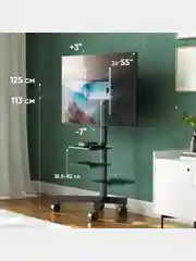 Черный cтойка для телевизора 26"-55" ONKRON TS1131 напольная, до 35 кг