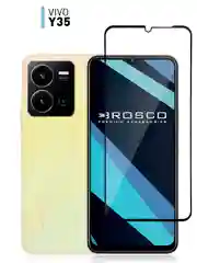 1-2 шт стекло для Vivo Y35 защитное ROSCO прозрачное закаленное олеофобное с черной рамкой