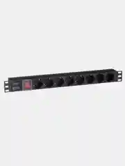 Блок розеток горизонтальный ExeGate ServerPro PDU-19H801 Al-8S-C14-SW 19", 1U, 8 Schuko,