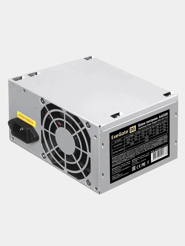 Блок питания 500W ExeGate AA500 (ATX, 8cm fan, 24pin, 4pin, 2xSATA, IDE)