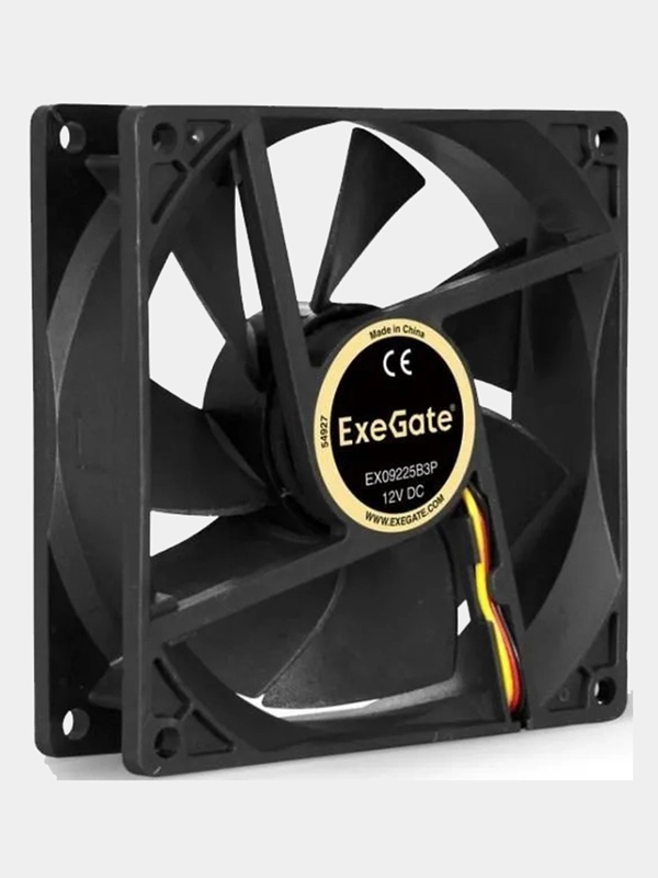 Вентилятор 12В DC ExeGate EX09225B3P (92x92x25 мм, 2-Ball (двойной шарикоподшипник), 3pin
