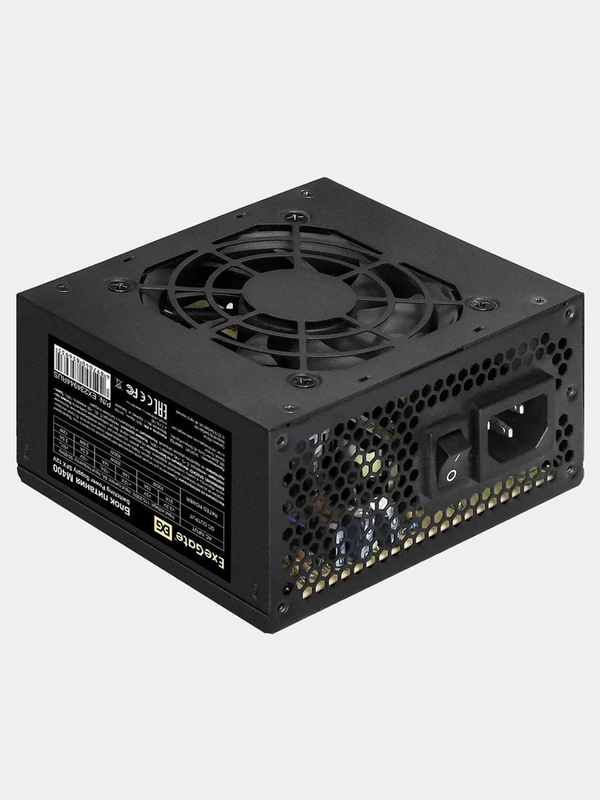 Блок питания 400W ExeGate M400 (SFX, 8cm fan, 24pin, 4+4pin, 3xSATA, IDE, black)