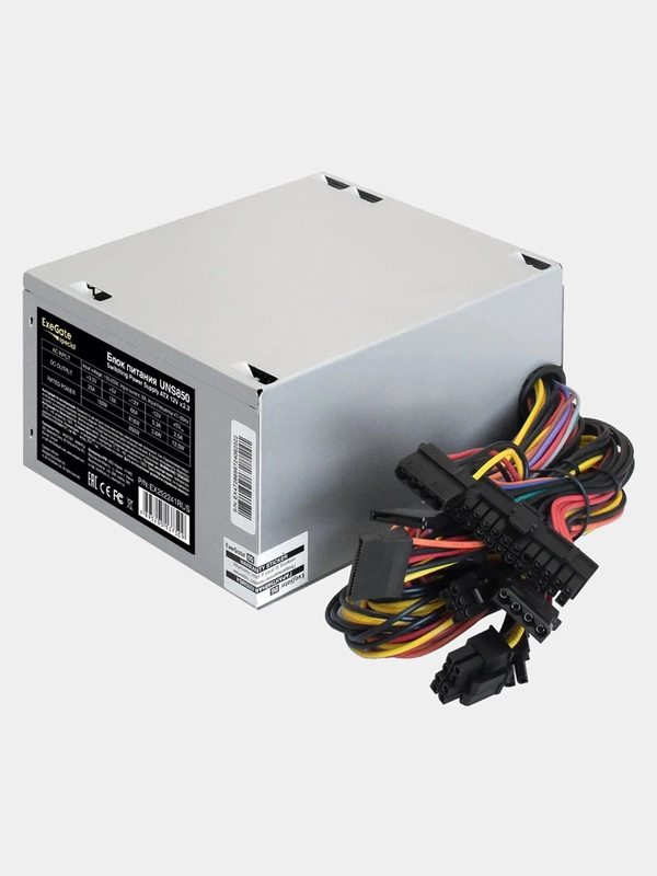 Блок питания 850W ExeGate UNS850 ATX, 12cm fan, 24pin, 2x(4+4)pin, 2xPCI-E, 5xSATA, 3xIDE