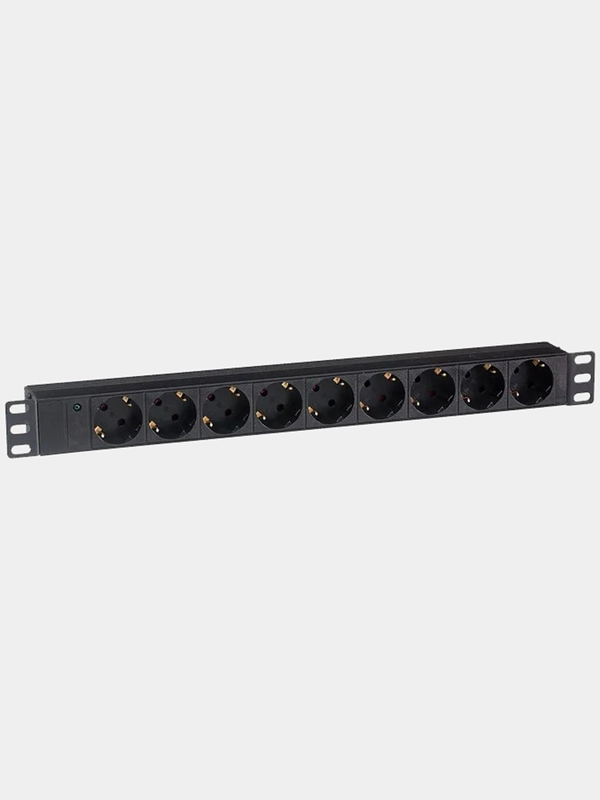 Блок розеток горизонтальный ExeGate ServerPro PDU-19H806 Al-8S-C14-3CU-SW 19", 1U, 8 Schu