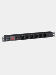 Блок розеток горизонтальный ExeGate ServerPro PDU-19H605 Al-6S-C14-SW-O 19", 1U, 6 Schuko