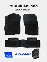 Черный коврики в машину Mitsubishi ASX (2010-) Peugeot 4008 (2012-17) с бортами/EVA эва Delform