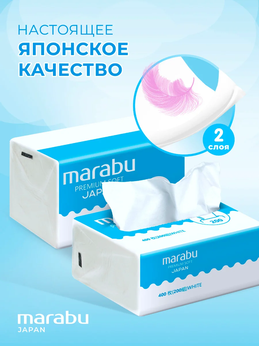 Салфетки бумажные 100 уп* 200 шт, Marabu, Мягкая упаковка