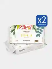Влажные салфетки 2 уп * 50 шт, антибактериальные, Marabu Botanica